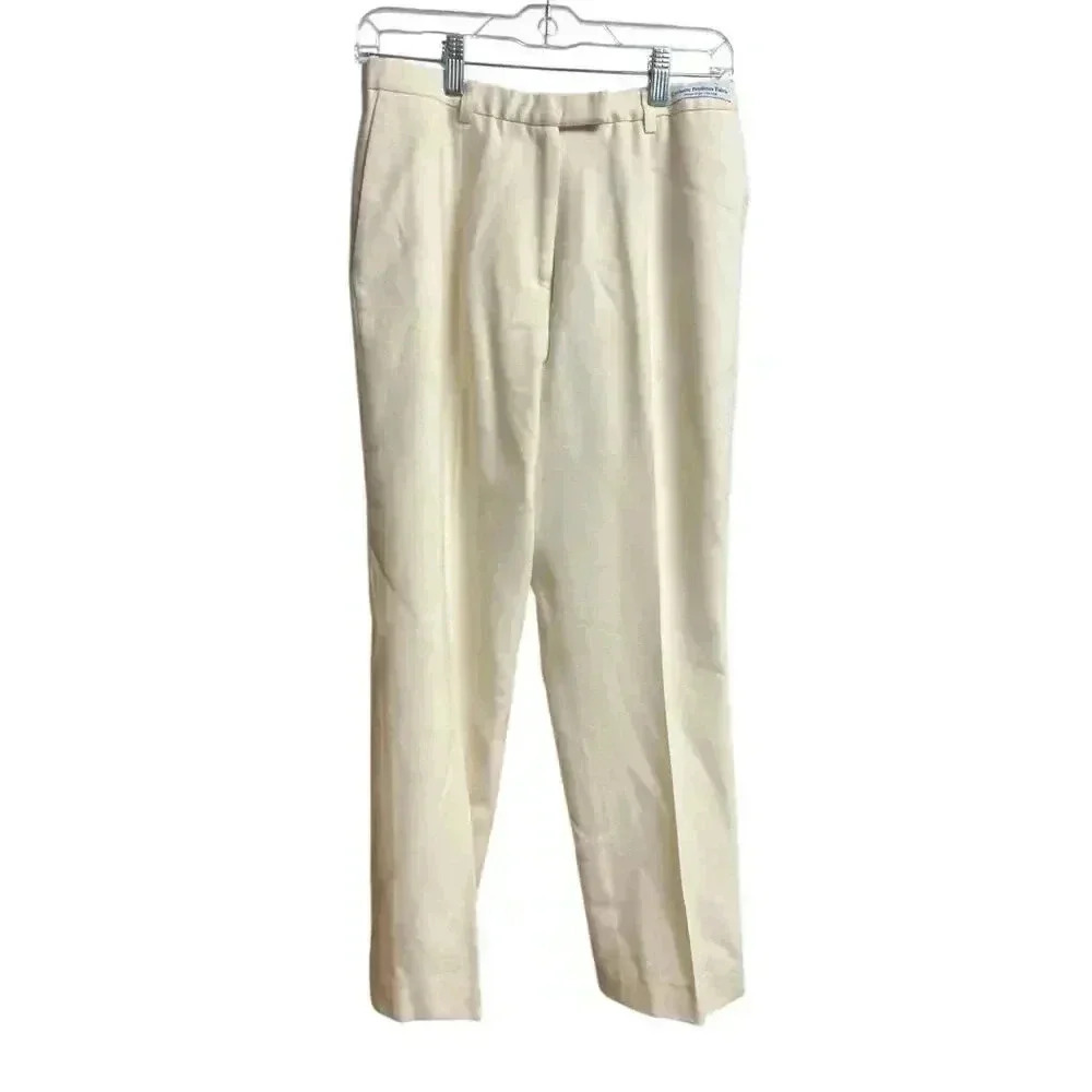 Pendleton Size 8P 100% Virgin Wool Ivory Cream Dress Pants